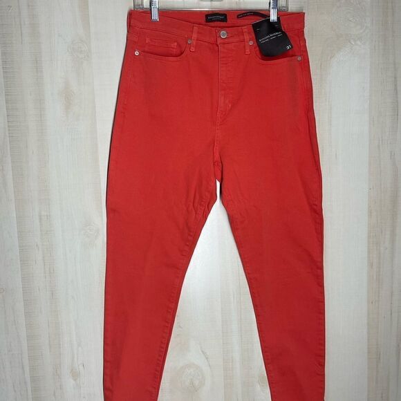 New Banana Republic‎ high rise skinny ankle orange jeans denim, size 31 - Picture 2 of 11